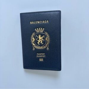 BLNCGA Black Leather Passport Wallet